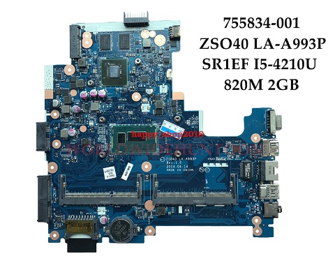 755834-001 755834-501 755834-601 for HP 14-R w/i5-4210U CPU Motherboard LA-A993P Brand: HP Number of Mem - Click Image to Close