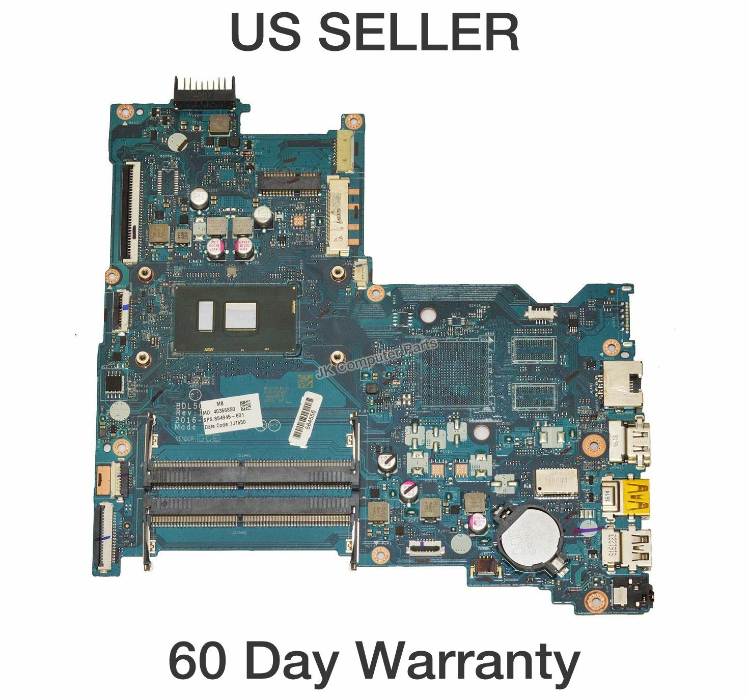 HP 15-AY Laptop Motherboard TS w/ i5-6200U 2.3Ghz CPU 854945-601 This motherboard is pulled from a new, test