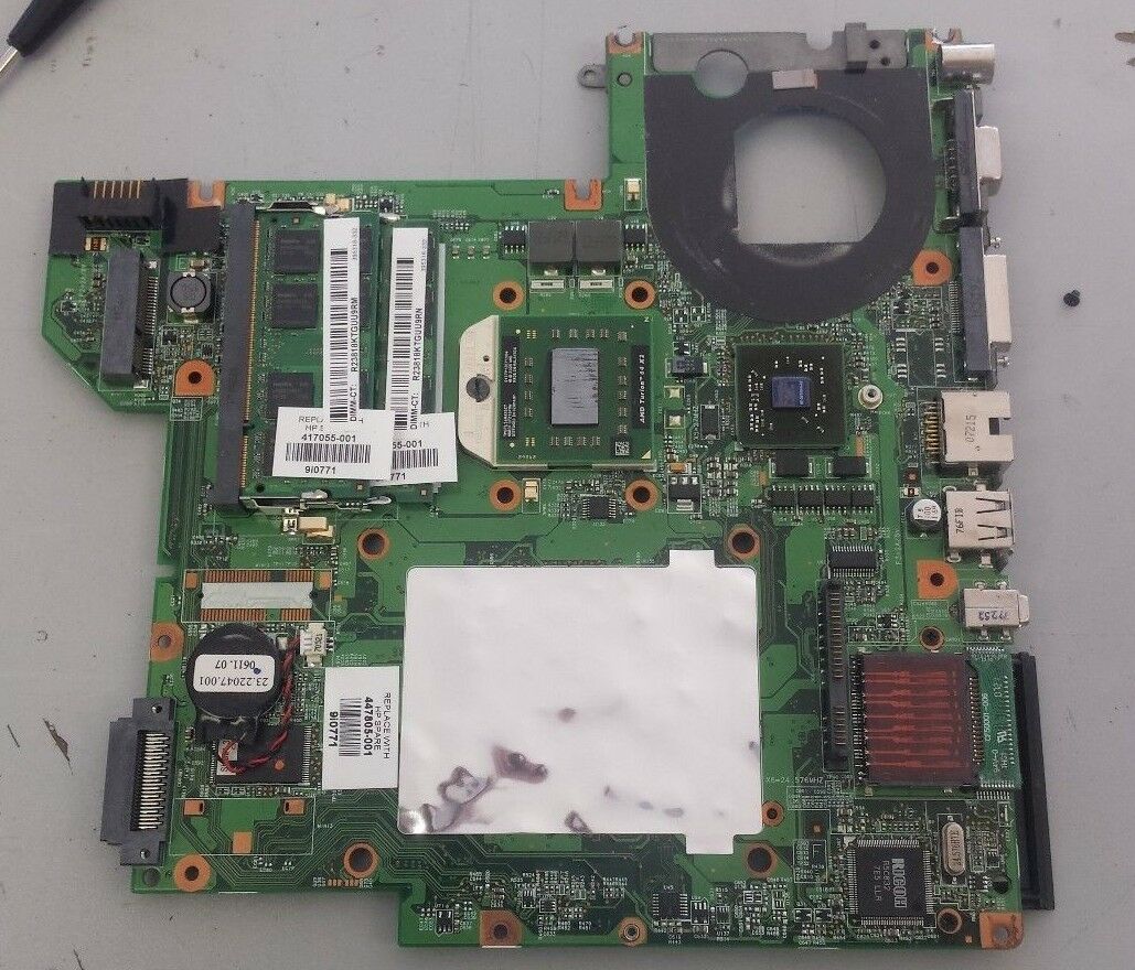 HP PAVILION DV2400 DV2000 V3000 447805-001 Motherboard w/ cpu and Ram # 3013 Brand: HP MPN: 447805-001 UP