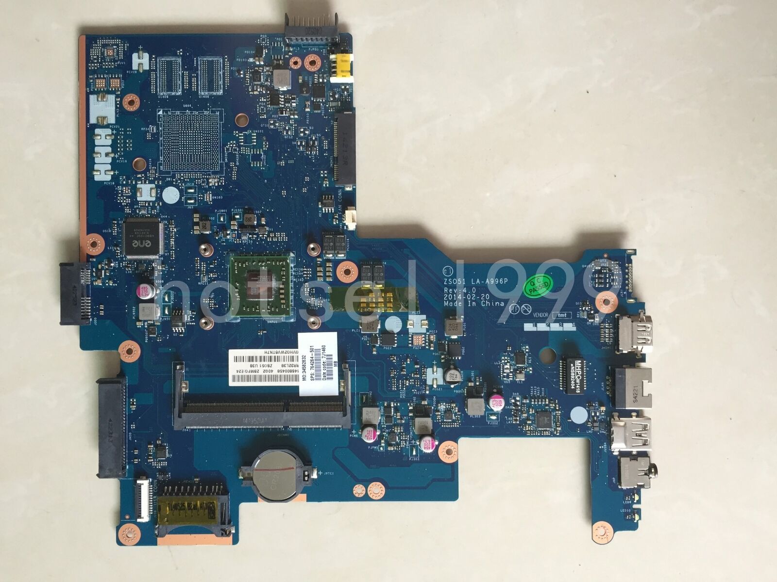 FOR HP15-G Laptop Motherboard AMD A4-6210 1.8Ghz CPU LA-A996P 764264-501 TEST Ok Brand: HP Number of Memor