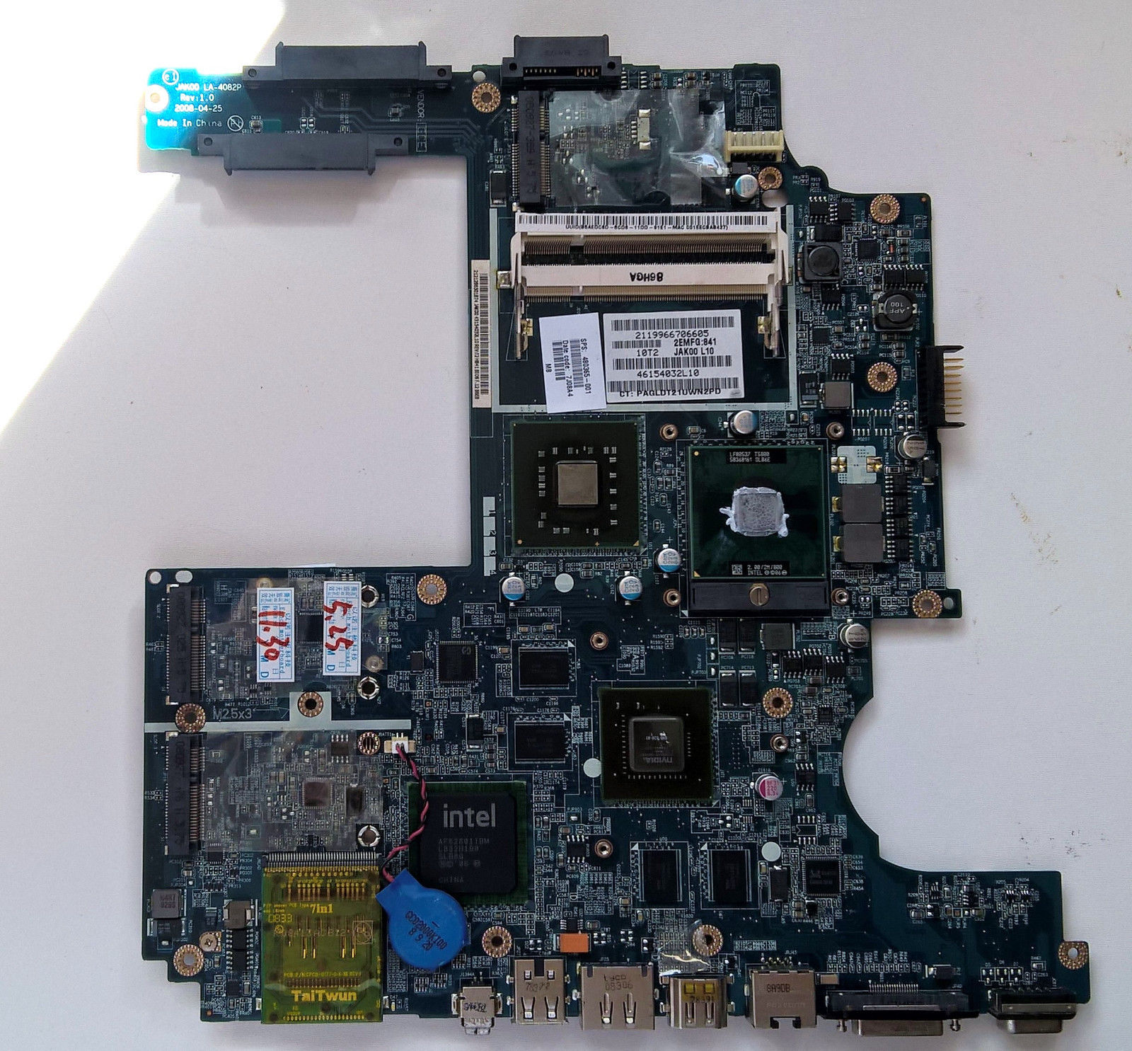 480365-001 PM45 Motherboard for HP DV7-1000 Intel Laptop, CPU+heatsink, CN Loc A Compatible CPU Brand: Intel