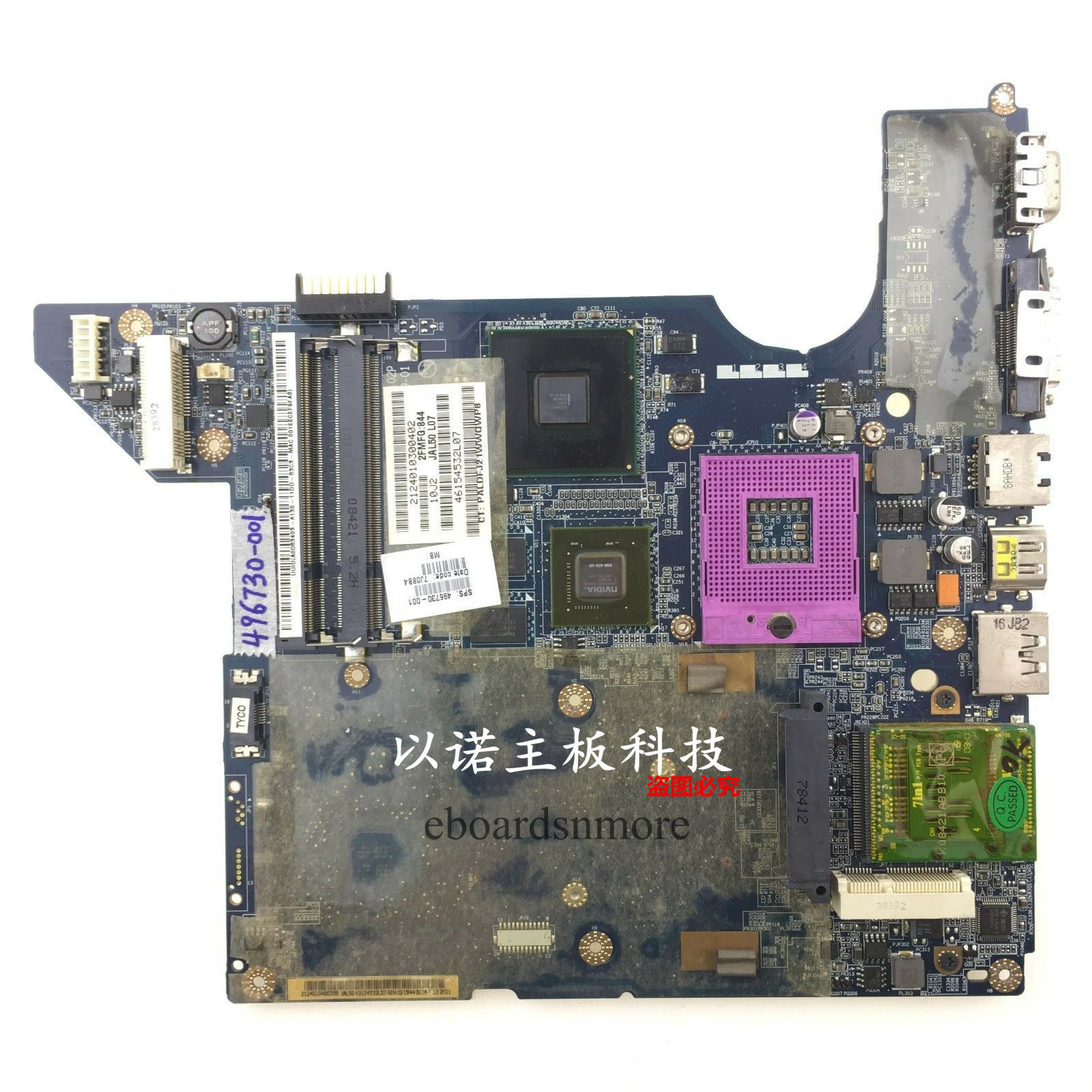 496730-001 for HP dv4 intel motherboard PM45 nvidia G98-600-U2,LA-4102P,Grade A Compatible CPU Brand: Intel