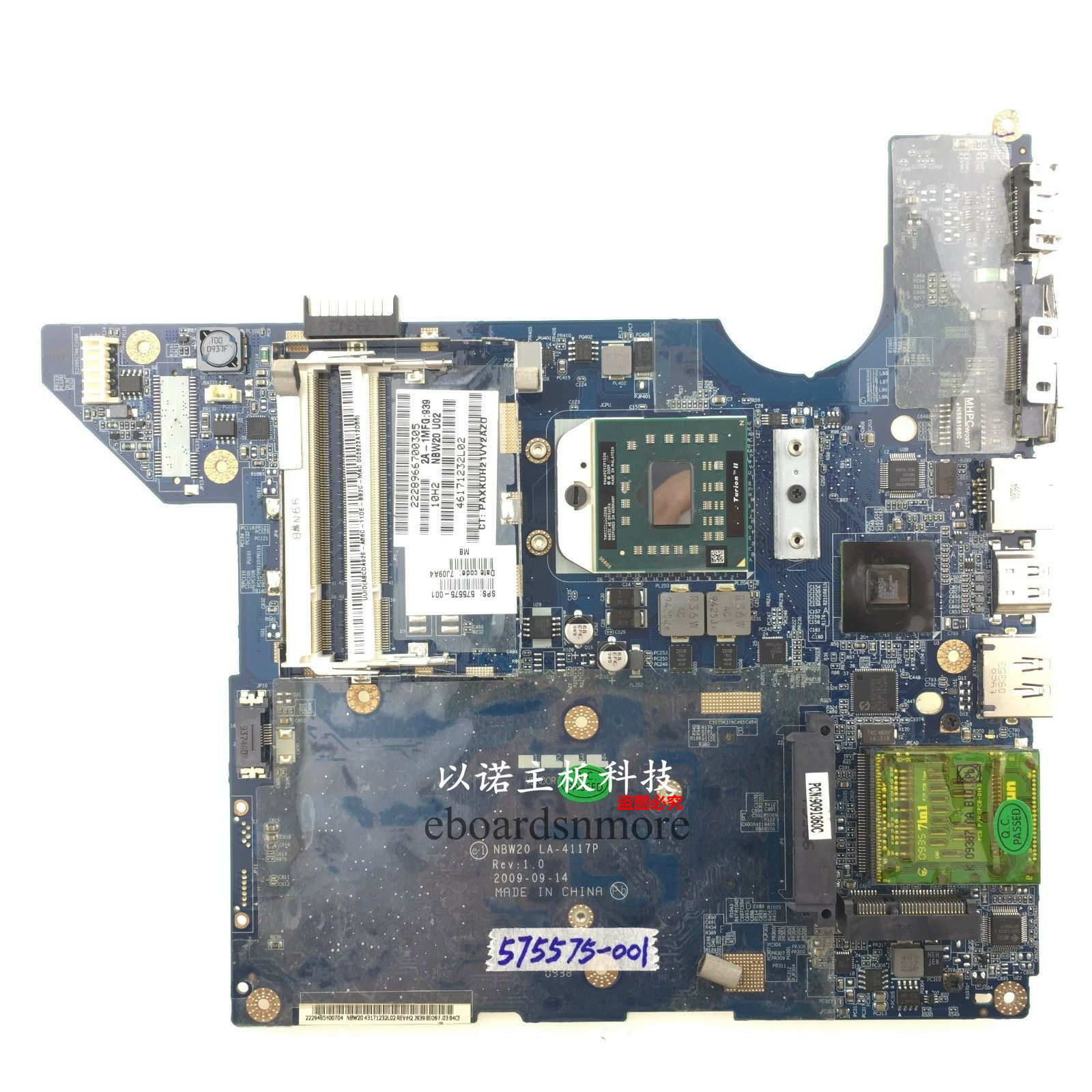 575575-001 AMD MOTHERBOARD for HP PAVILION DV4-2000 SERIES LAPTOP LA-4117P Compatible CPU Brand: AMD Input