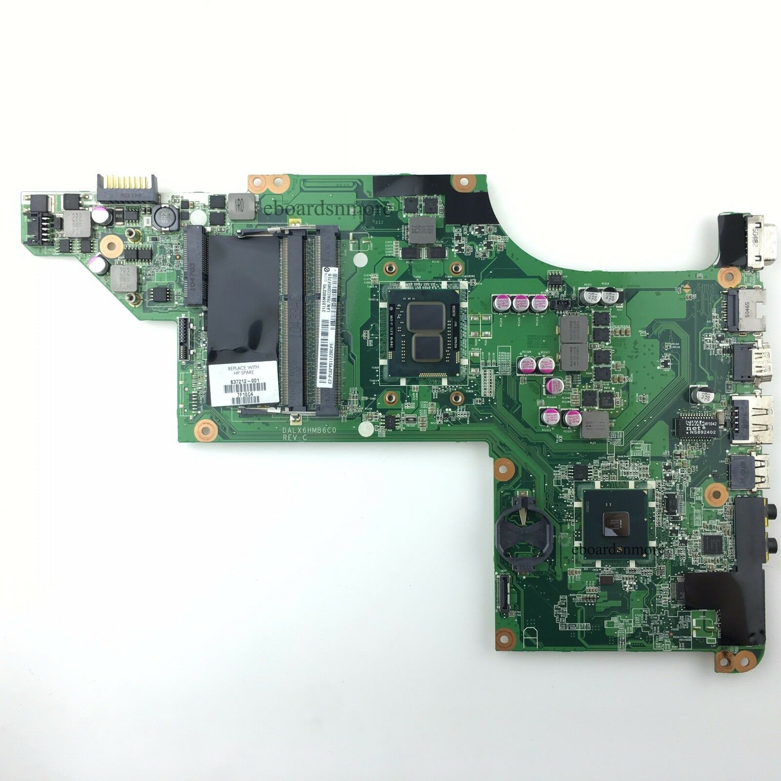 HP PAVILION DV6-3230 DV6- SERIES I3-370M 2.4GHz MOTHERBOARD 637212-001 MPN: 637212-001 Brand: HP UPC: Doe