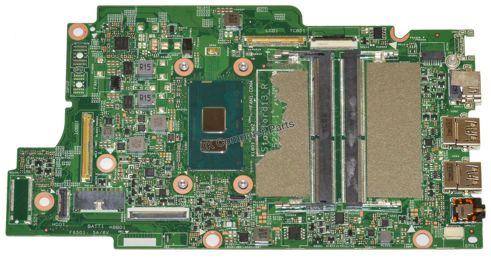 Dell Inspiron 13 5368 Laptop Motherboard w/ Intel i7-7500U 2.7GHz CPU P380W Brand: Dell Compatible CPU Bra - Click Image to Close