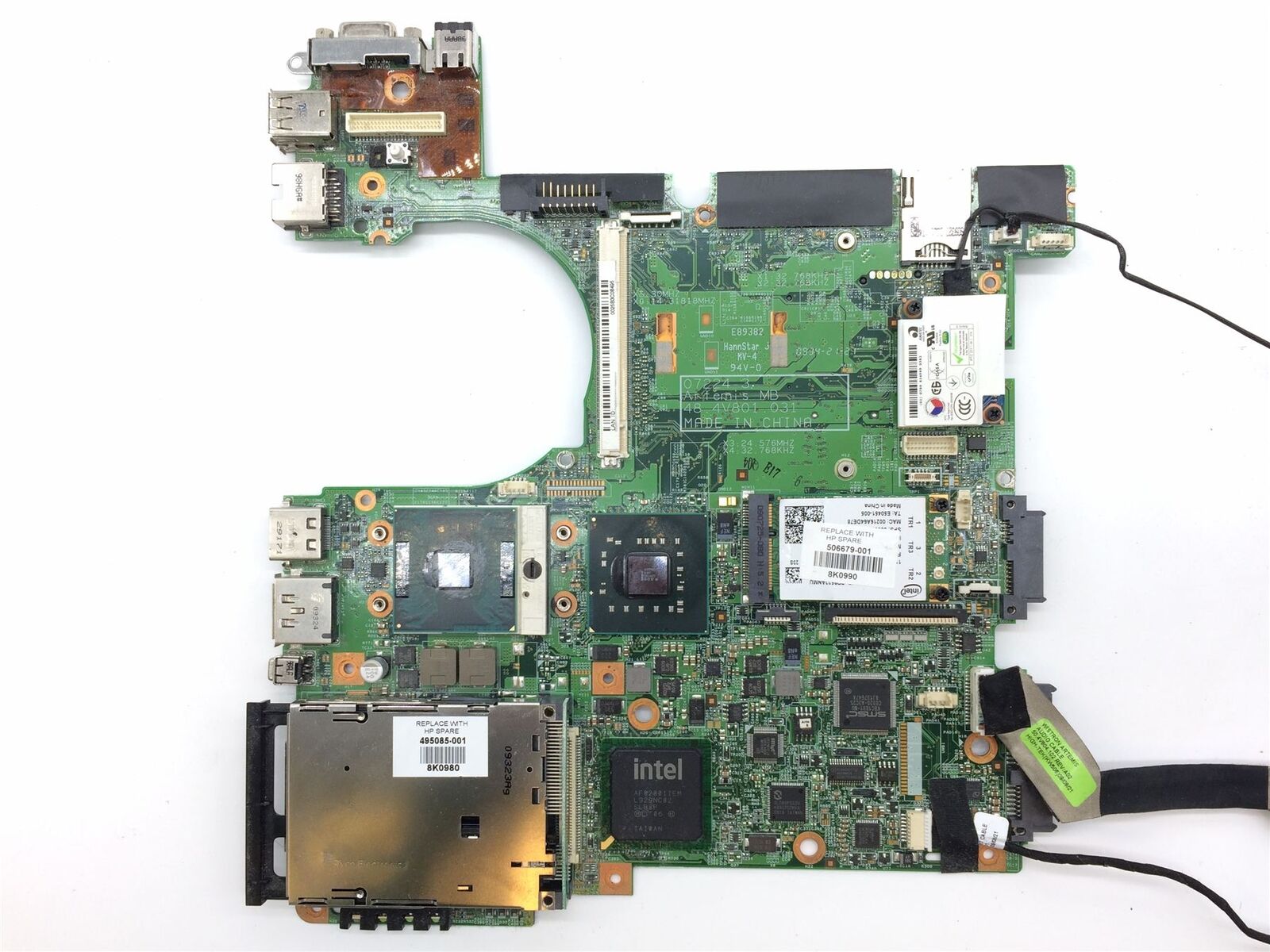 HP 8530w Motherboard 500907-001 + CPU Intel p8600 2.4ghz Marke: HP Modell: 8530w CPU Taktrate: 2.4ghz Herste - Click Image to Close