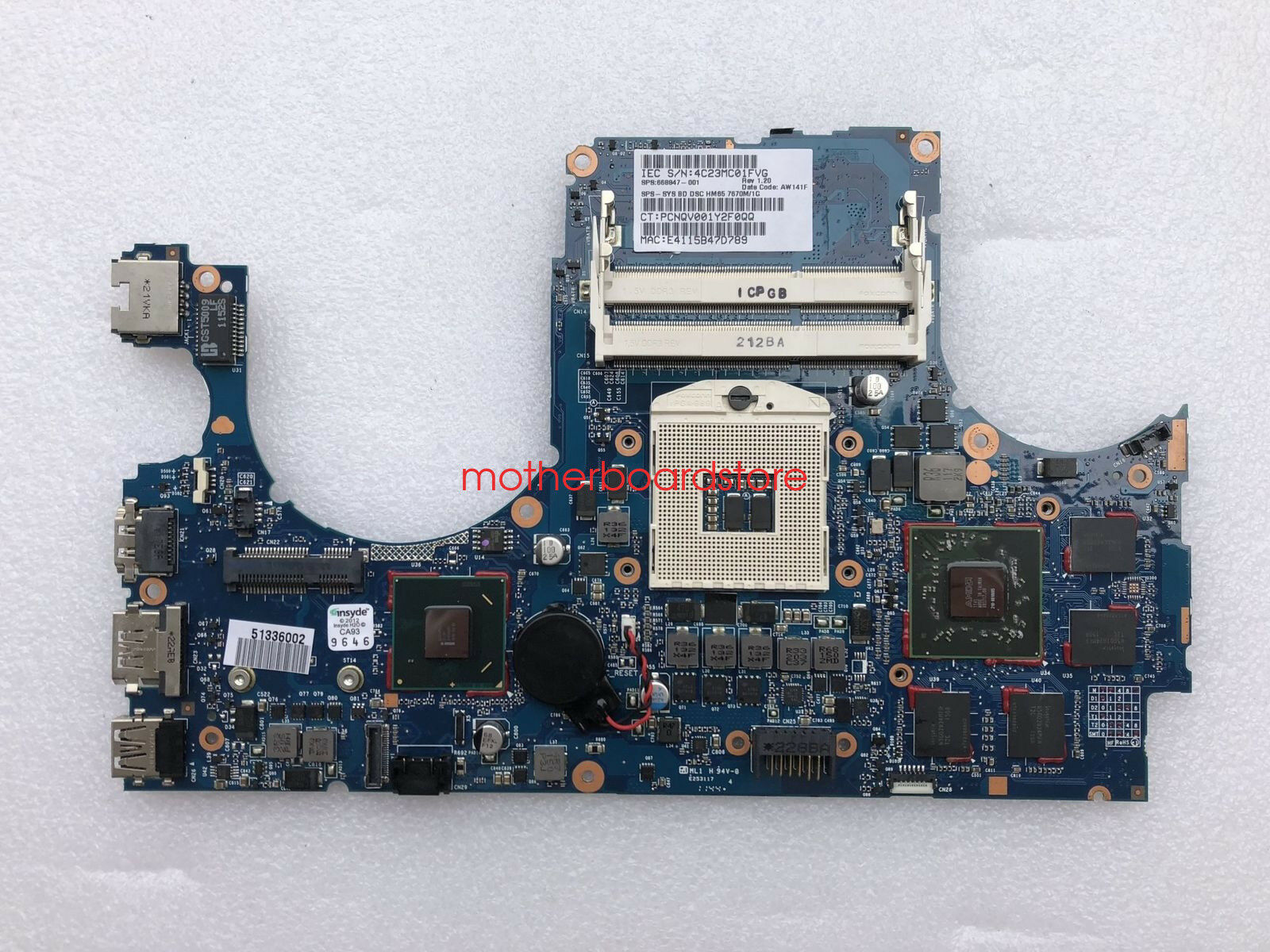 HP Envy 15 15-3000 15T-3000 Intel HM65 7670M/1G Motherboard 668847-001 Test Good Brand: HP Number of Memor - Click Image to Close