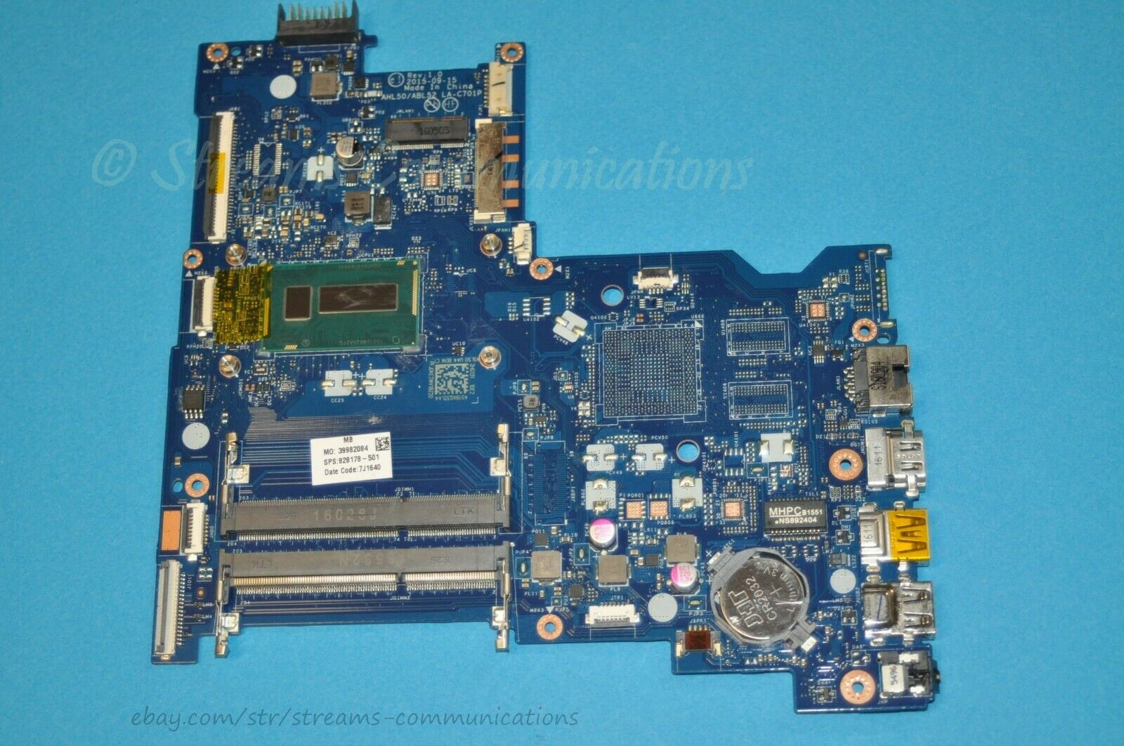 HP 15-AC Series Laptop Motherboard w/ Intel i3-5005U 2.0GHz CPU 828178-601 Compatible CPU Brand: Intel MPN: