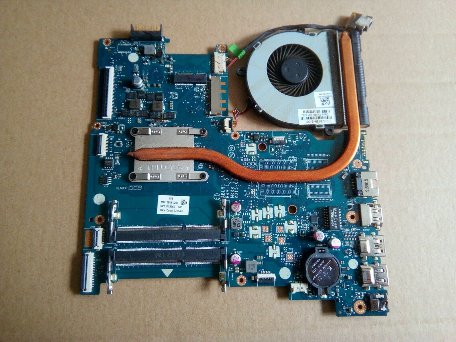 HP PAVILION 15-AF AMD A8-7410 LAPTOP MOTHERBOARD MAINBOARD 813969-501 - Ref: D61 Genuine used part. Used bu - Click Image to Close