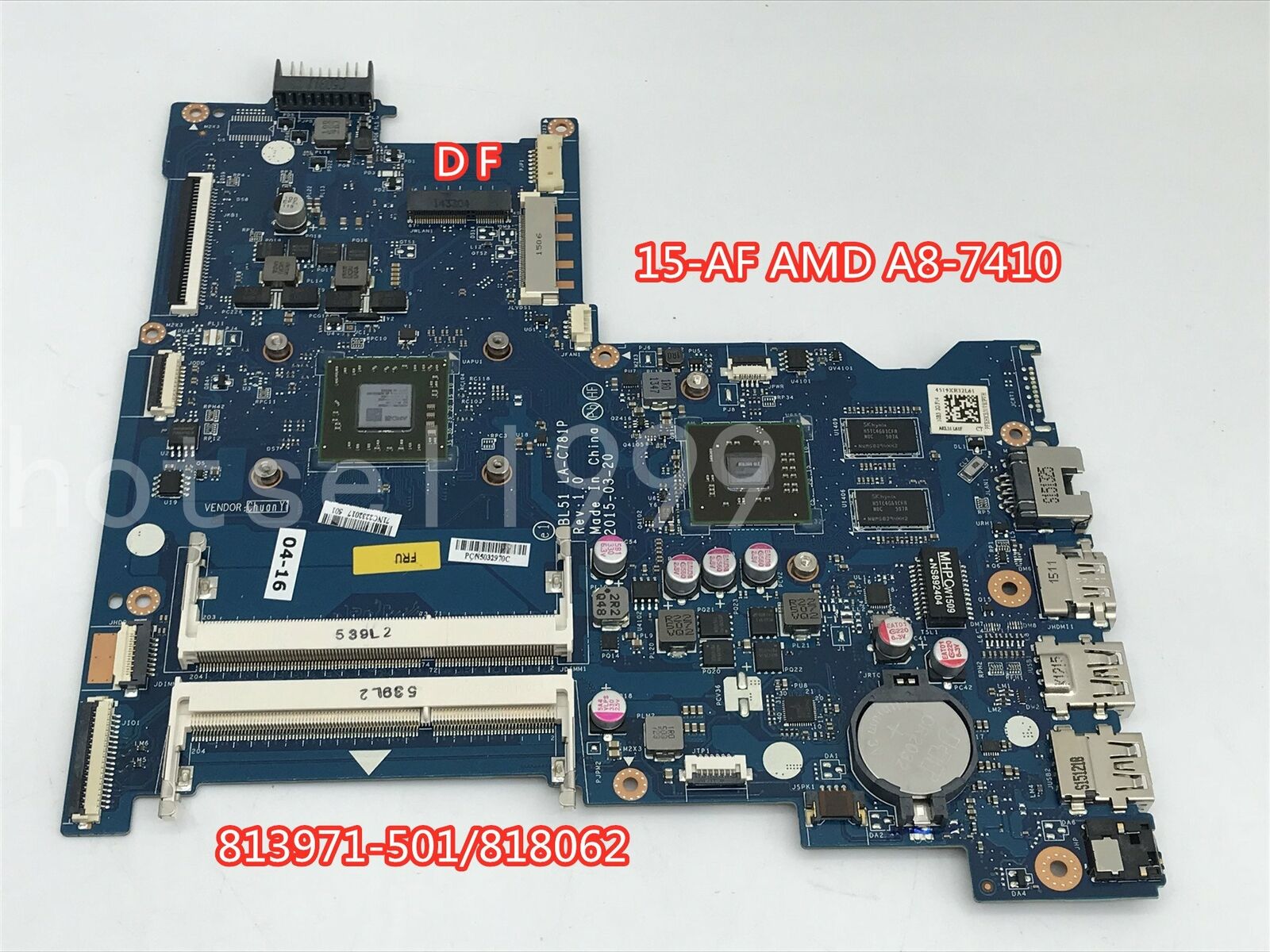 FOR HP 15-AF laptop motherboard LA-C781P 813971-501 A8-7410 CPU DDR3 tested ok Brand: HP Number of Memory