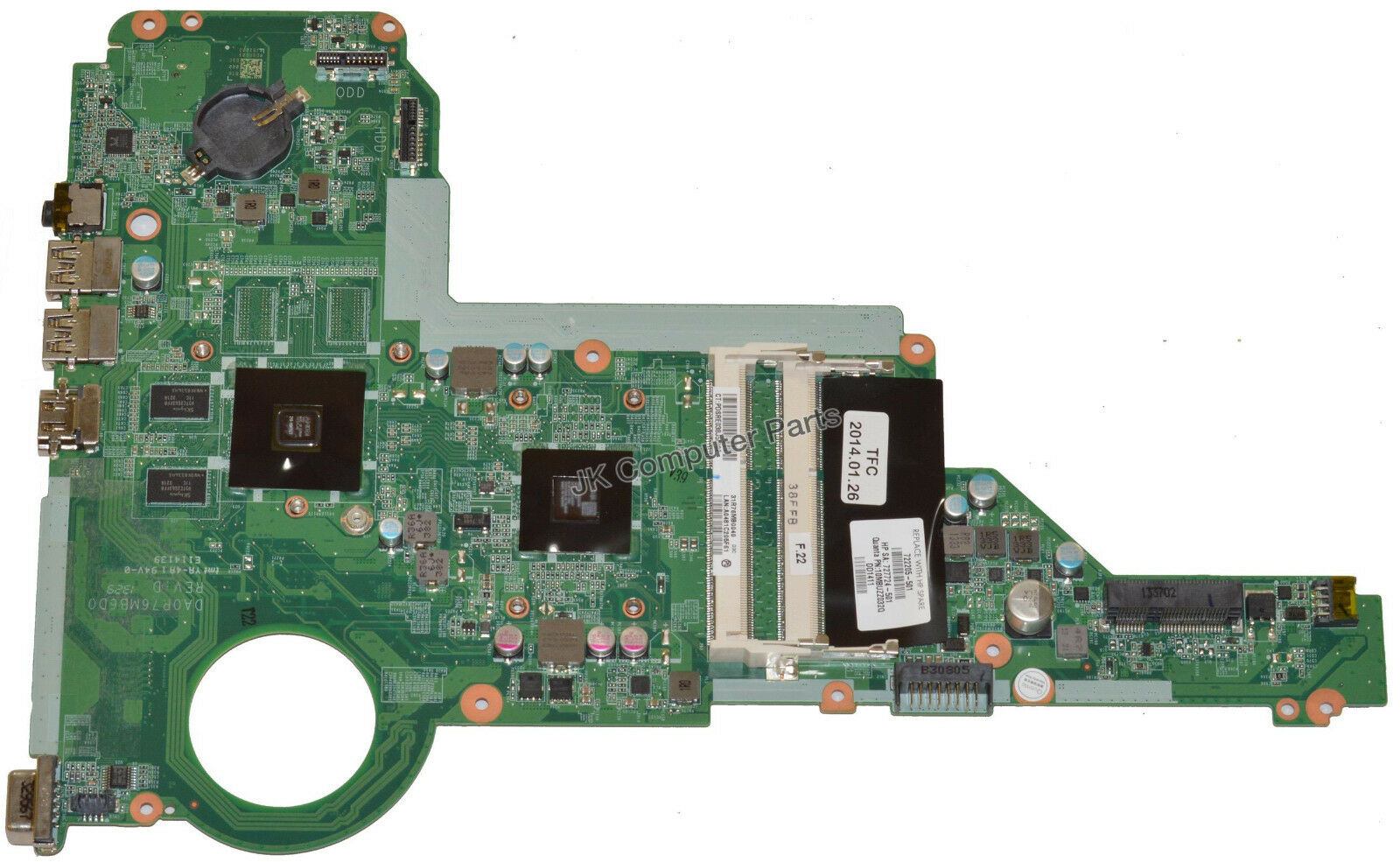 HP 15-E0 Laptop Motherboard w/ AMD A6-5200M 2GHz CPU 722205-501 Brand: HP Compatible CPU Brand: AMD Compati