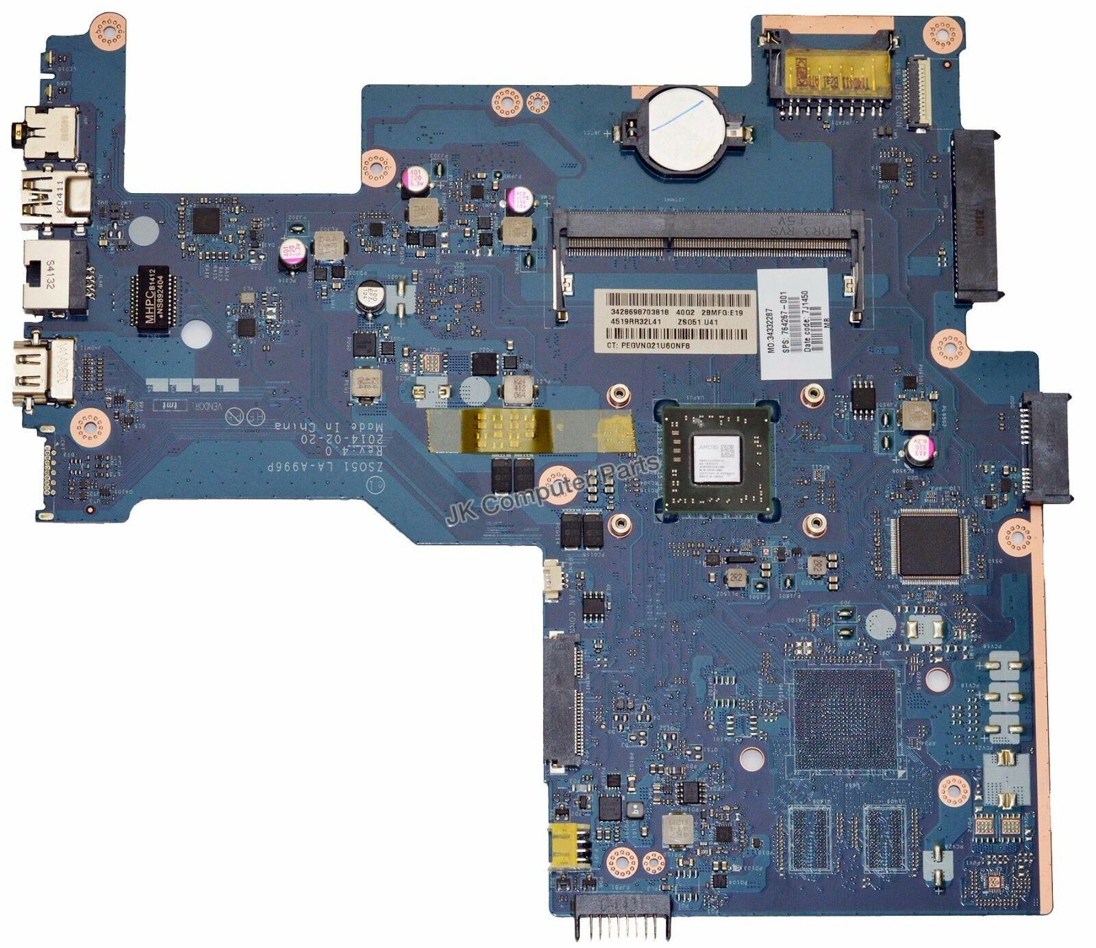 HP 15-G 15-H Laptop Motherboard w/ AMD E1-6010 1.35Ghz CPU ZSO51 LA-A996P Brand: HP MPN: 764267-001 UPC:
