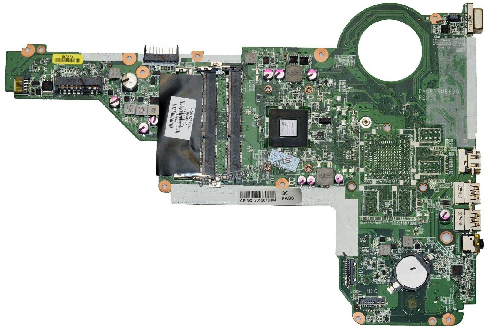 HP Pavilion 17-E Laptop Motherboard w/ AMD A6-5200M 2.0GHz CPU 726633-501 This motherboard is pulled from a