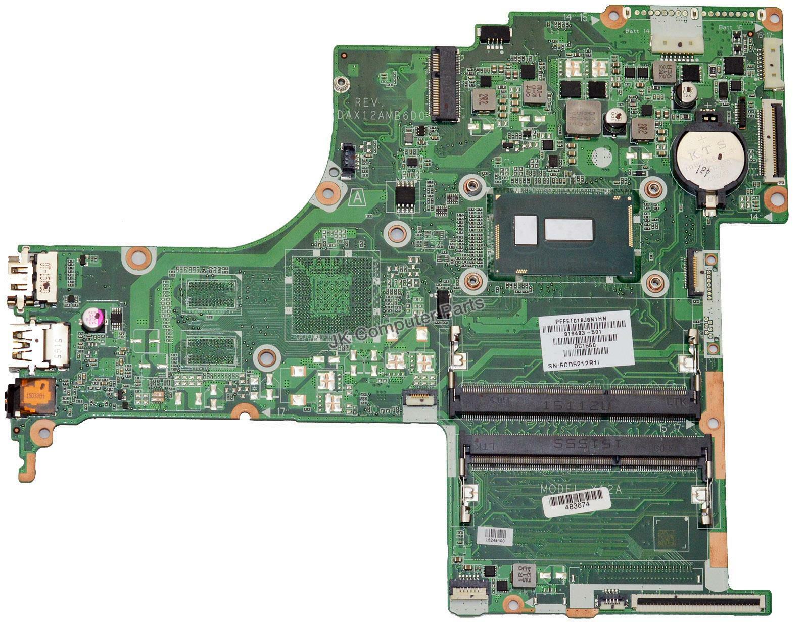 HP Pavilion 17-G015DX Laptop Motherboard Intel i7-5500U 2.4GHz CPU DAX12AMB6D0 No accessories are included