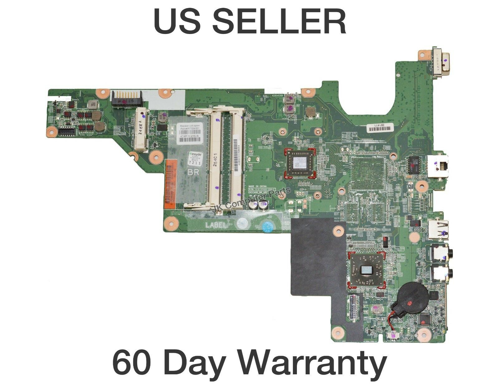 HP 2000 G43 CQ43 Laptop Motherboard w/ AMD E300 CPU 657324-001 657324-001 Brand: HP Compatible CPU Brand: A