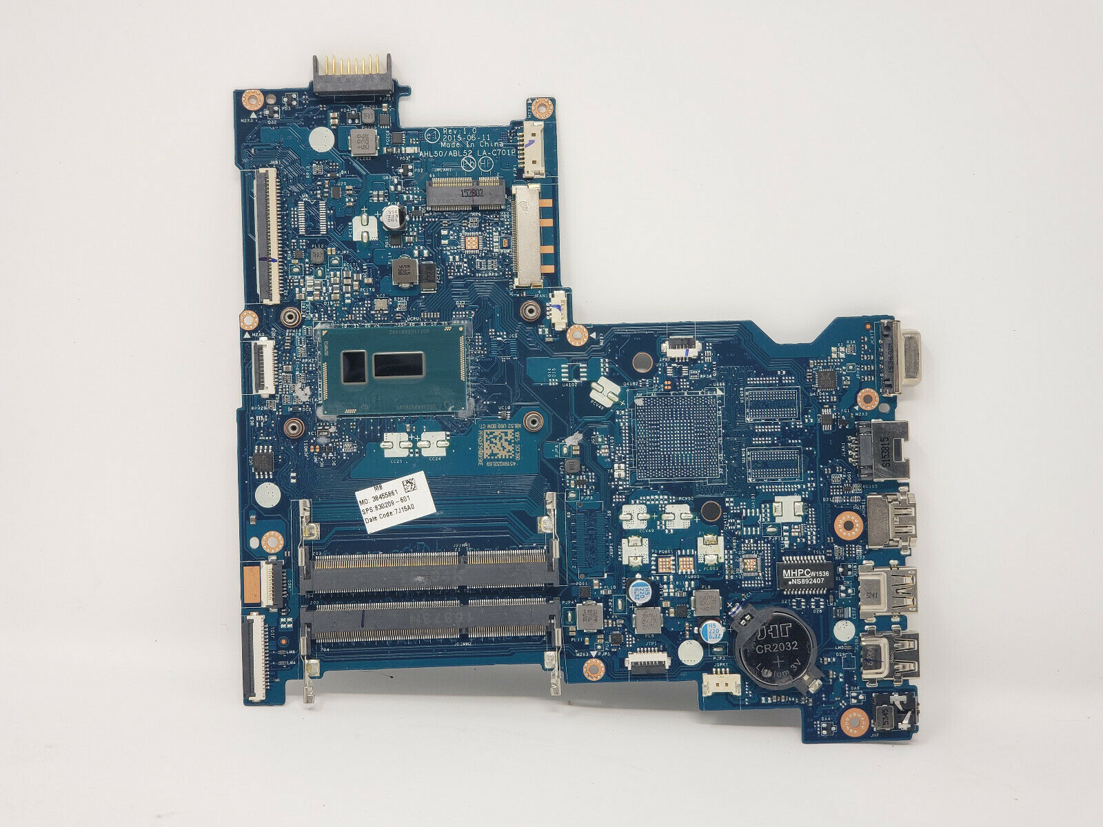 HP 250 G4 Laptop Motherboard w/ Intel i5-5200U 2.2Ghz CPU HP Part # 830209-601 Brand: HP Compatible CPU Br