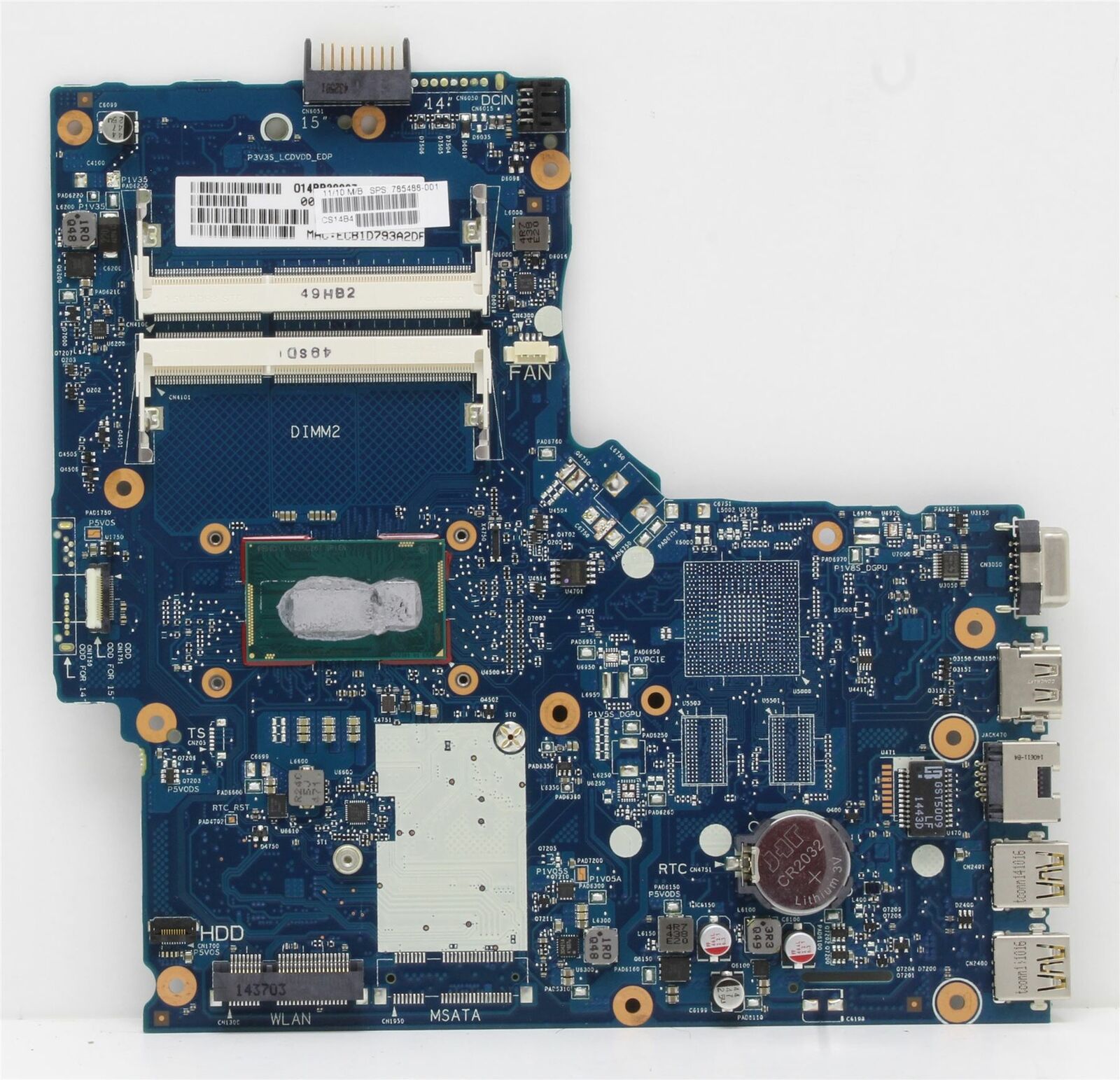 HP 350 G1 Replacement Laptop Motherboard | Intel Core i3 4005U | 758028-001 SKUMS0685 CPU SPEED1.70GHz CPU T