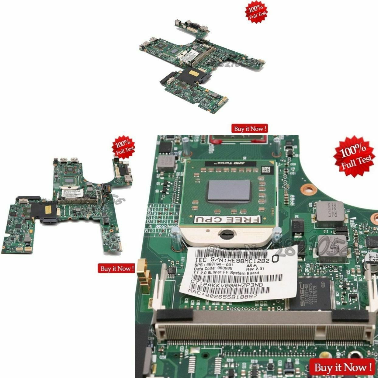 New Board For Hp Compaq 6535B 6735B 488194 001 Laptop Motherboard Socket S1 Ddr2 Hard Drive Interface: SATA