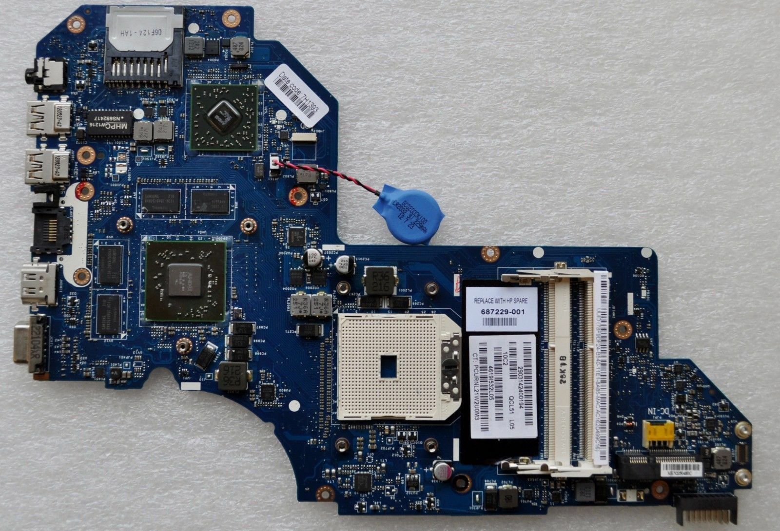 HP M6-1000 AMD Laptop Motherboard FS1 687229-001 Brand: HP Compatible CPU Brand: AMD MPN: 687229-001 HP