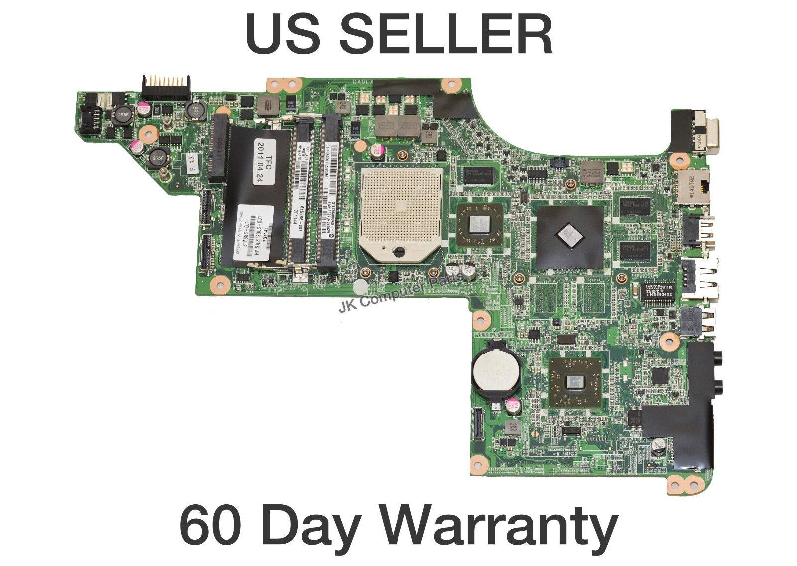HP DV7-4000 DV7-4051NR, DV7-4069WM, DV7-4169WM AMD Laptop Motherboard s1 This motherboard is pulled from a n