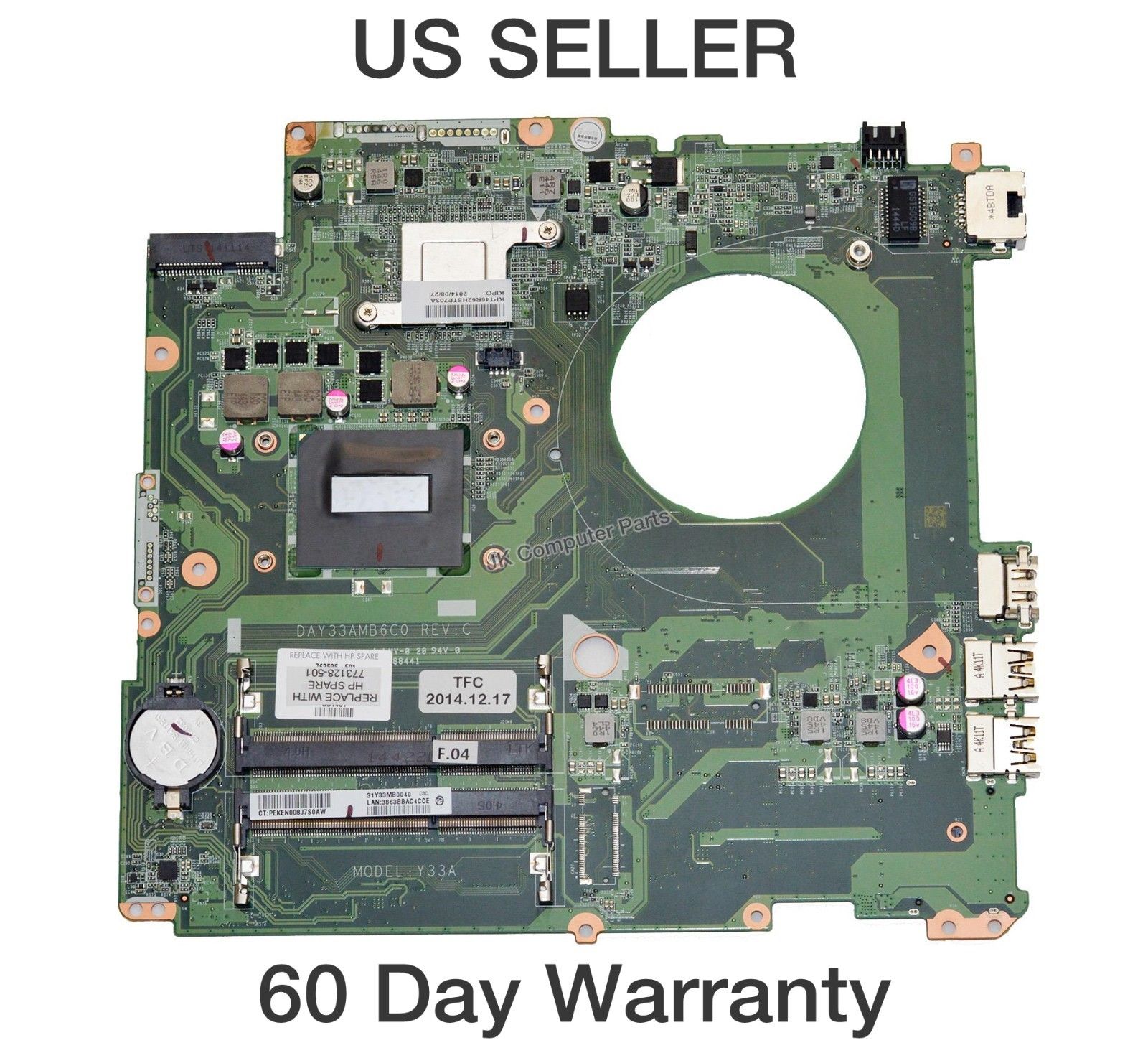 HP Envy M7-K010DX Laptop Motherboard Intel i7-4710HQ DAY33AMB6C0 31Y33MB0xxx HP Envy M7-K010DX Laptop Mothe