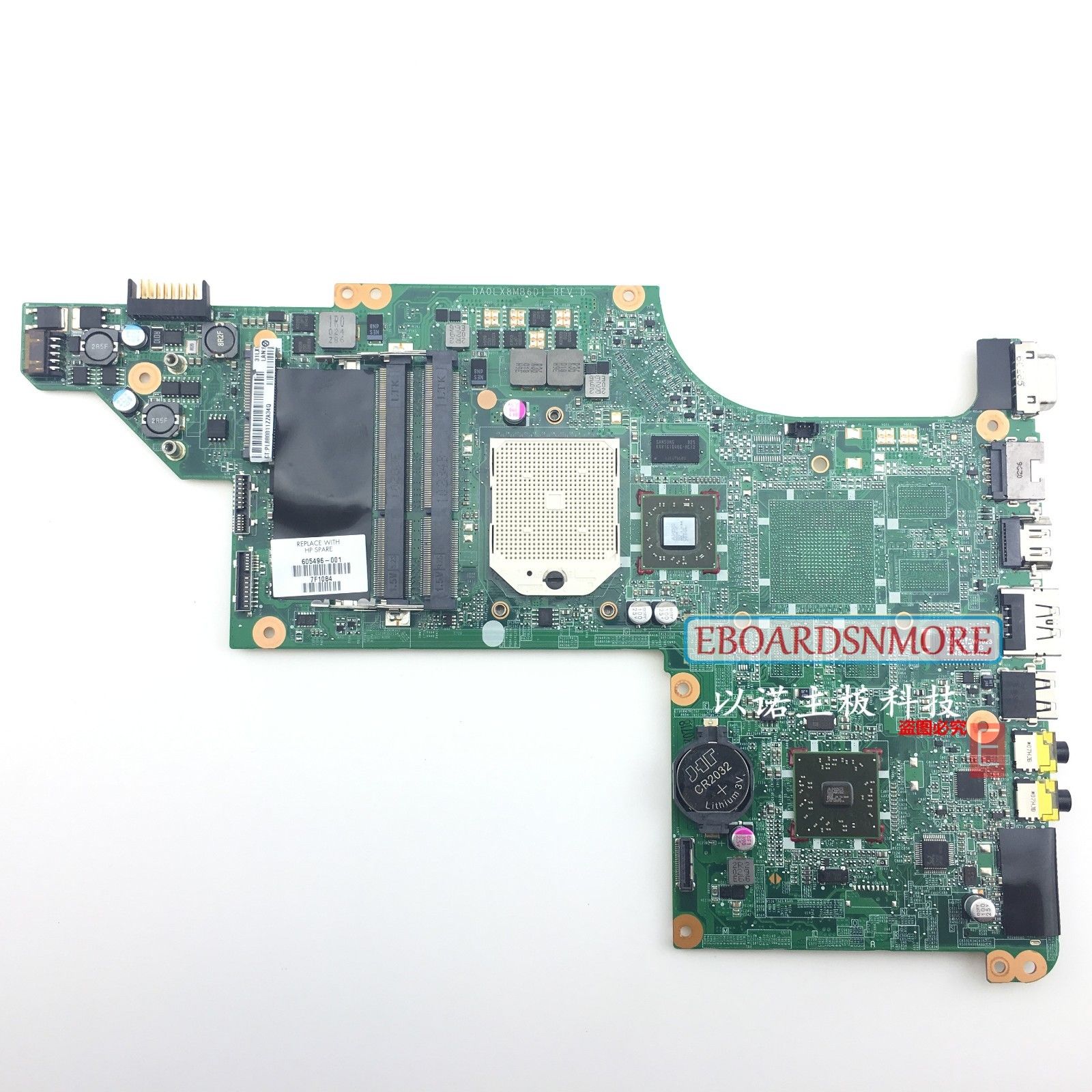605496-001 AMD Laptop Motherboard for HP Pavilion DV7-4000 series, dv7-4165##, A Socket Type: See descriptio