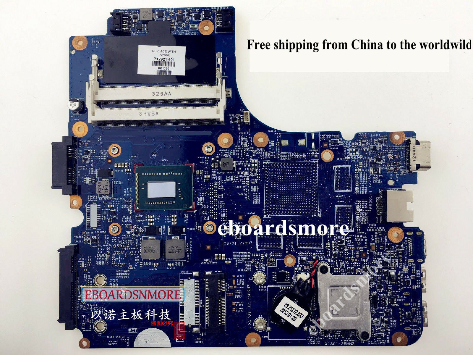 712921-001 712921-601 HP 4440S 4540S motherboard I3-3110M onboard,55.4SI01.A04G Compatible CPU Brand: Intel