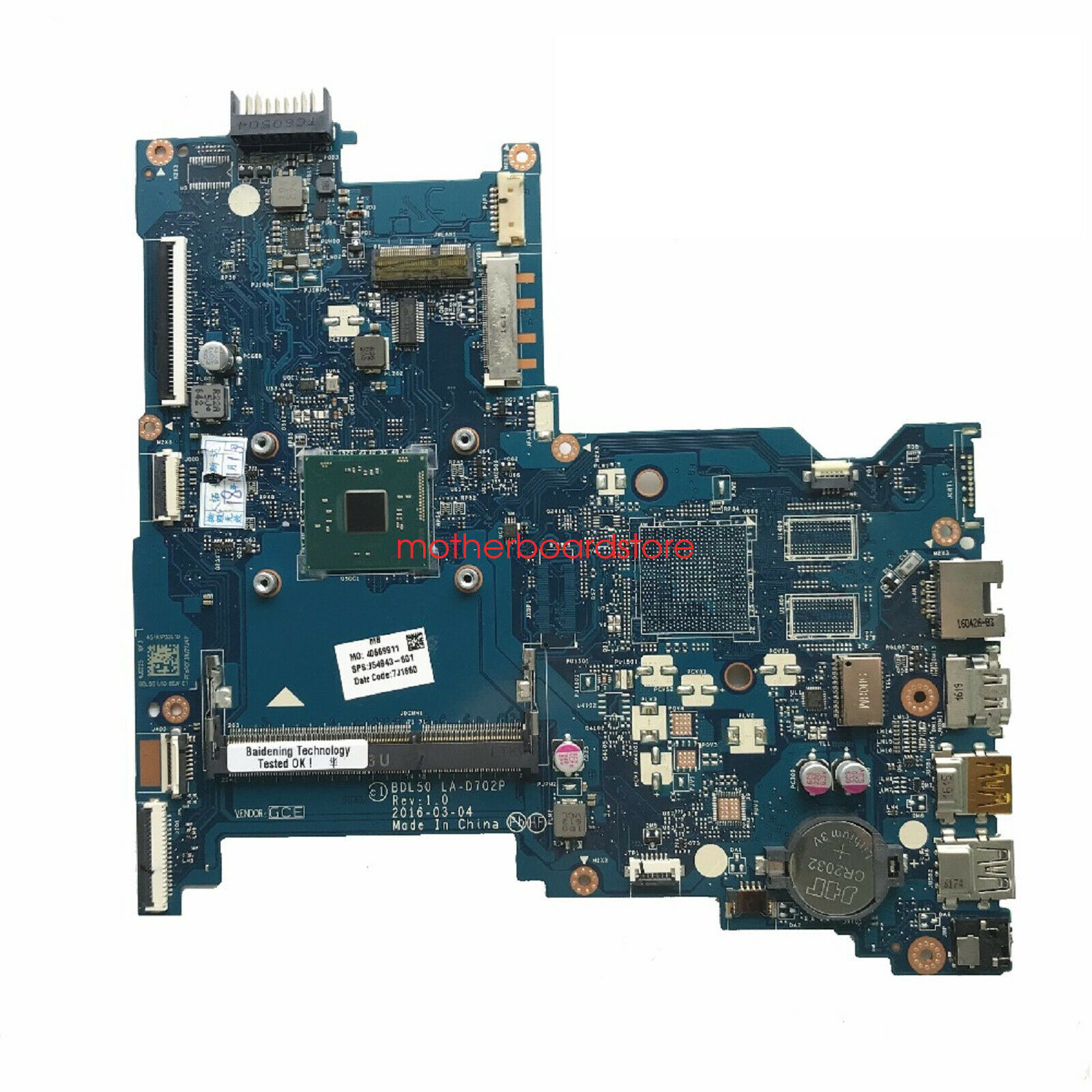 854943-601 854943-001 854943-501 HP 14-am 15-ay w/N3710 CPU Motherboard LA-D702P Brand: HP Number of Memo