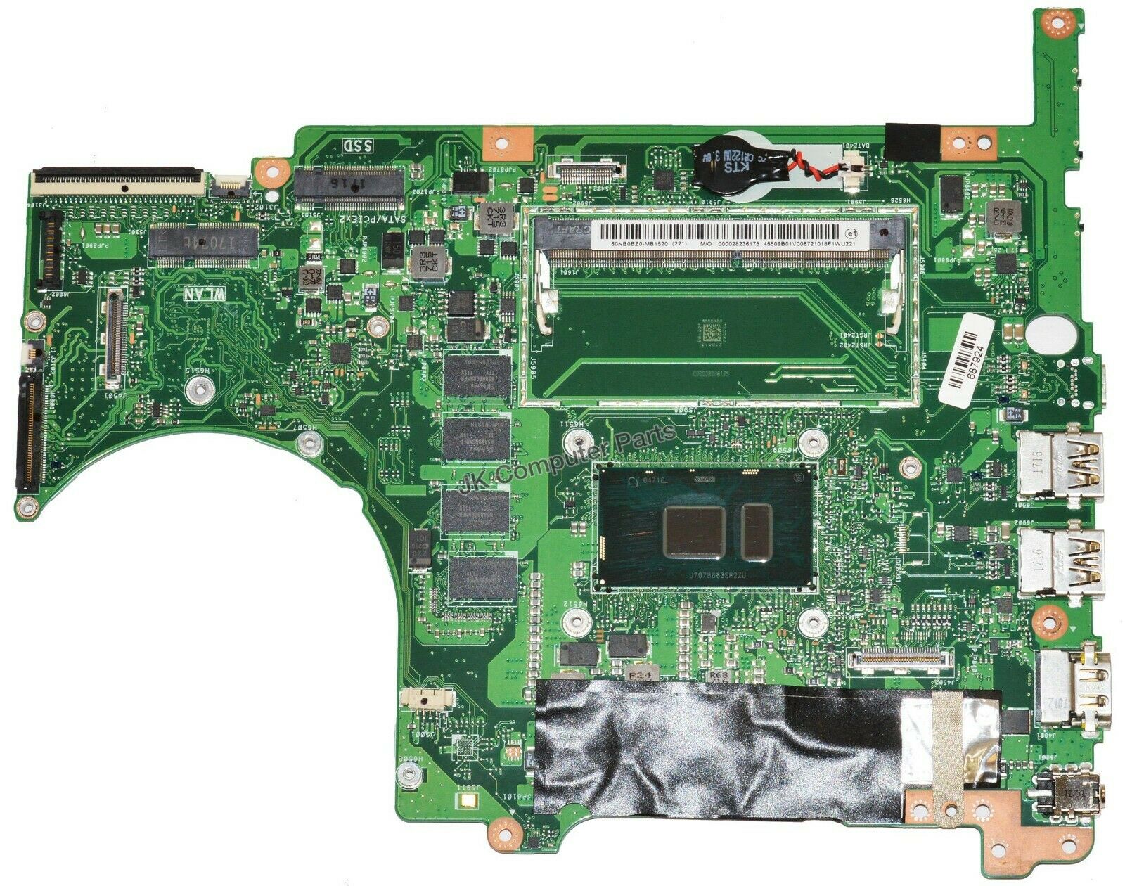 Asus Q504UA Laptop Motherboard w/ Intel i5-7200U 2.5GHz 60NB0BZ0-MB1520 CPU Model: i5-7200U MPN: 60NB0BZ0-