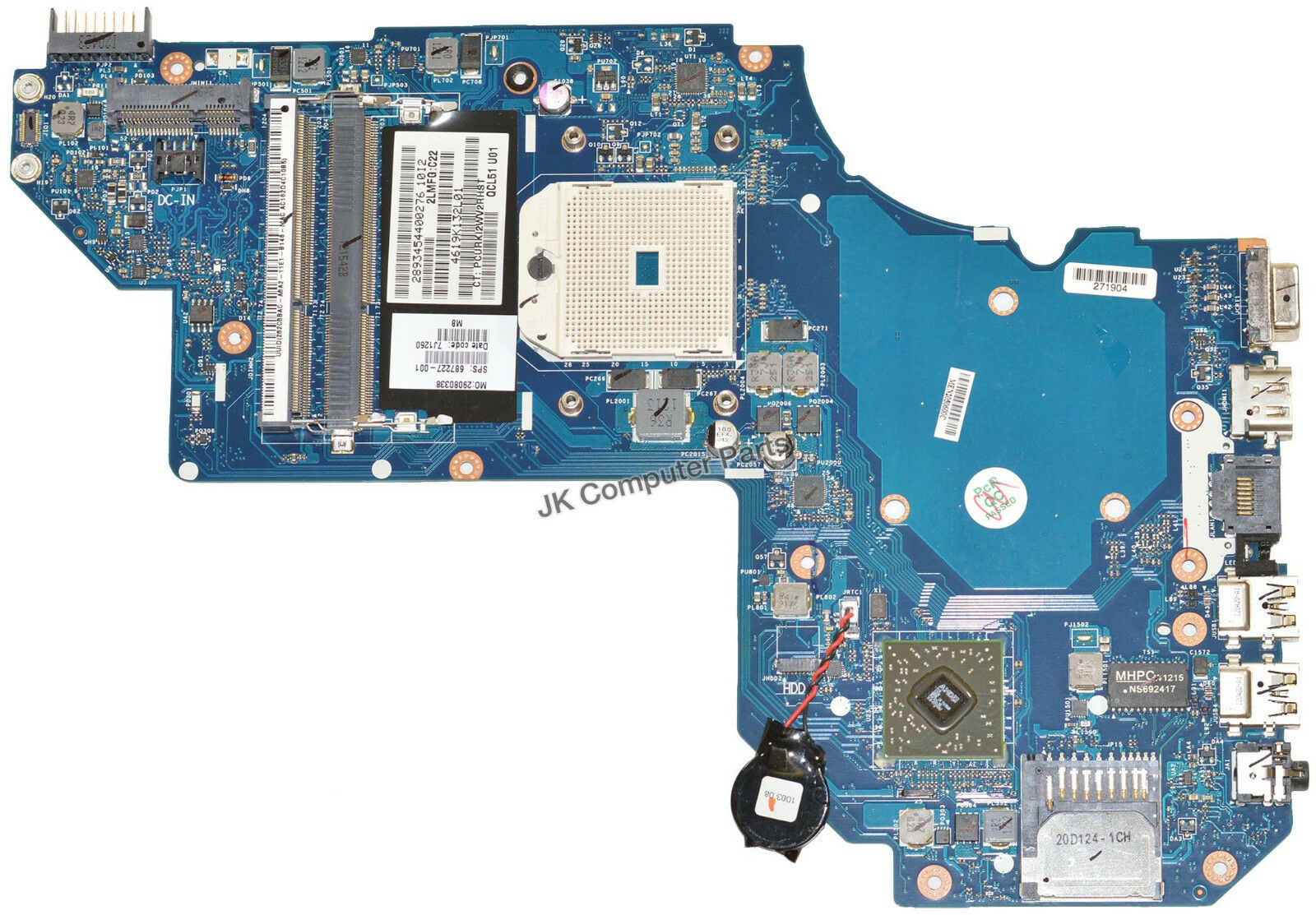 HP M6-1035DX AMD Laptop Motherboard FS1, QCL51, LA-8715P Rev:1.0 687227-001 Brand: HP Compatible CPU Bran