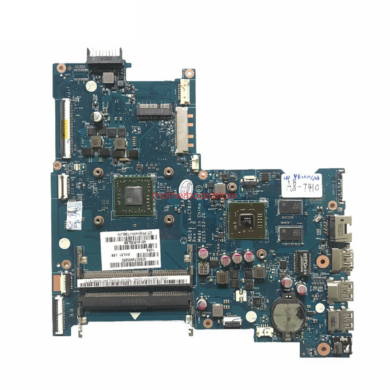 HP Notebook 15-AF Series With A8-7410 CPU HD 8600 2GB GPU Motherboard ABL51 LA-C781P 813971-001 813971-501 813