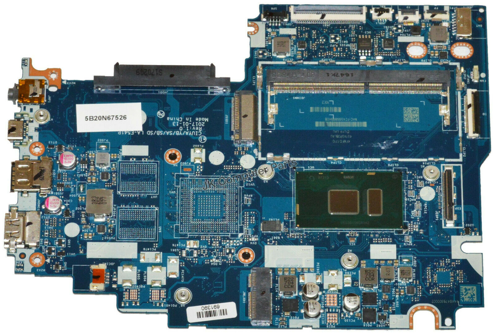 Lenovo Flex 5-1470 Laptop Motherboard w/ Intel i5-7200U 2.5GHz CPU 5B20N67526 Brand: Lenovo Socket Type: I