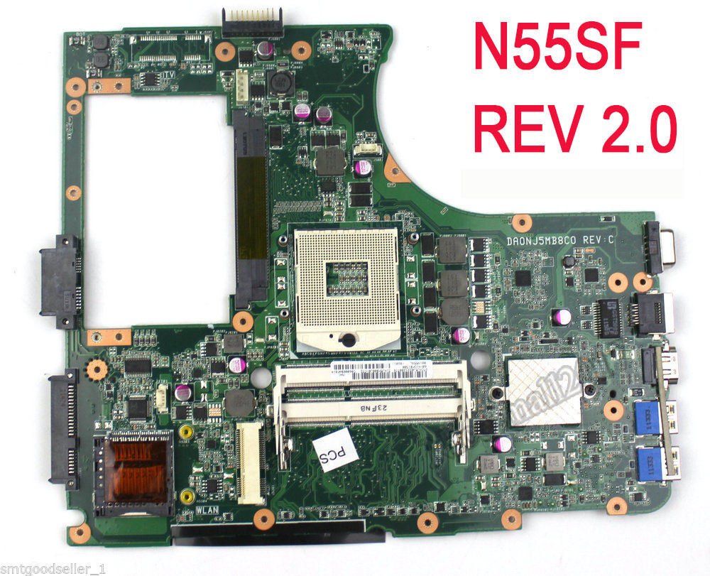 N55SF Motherboard REV2.0 For ASUS N55S N55SL Laptop motherboard N55SF Mainboard Graphic: GT 555M 2GB DDR3 VR
