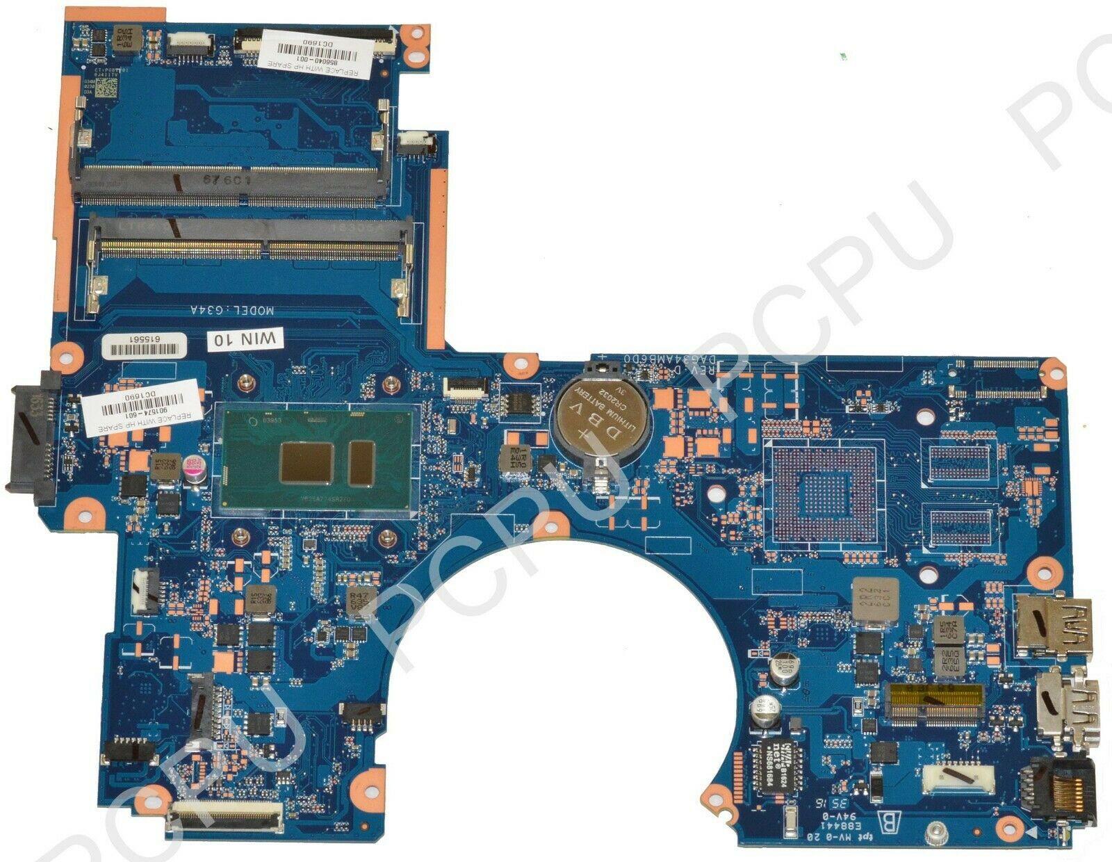 HP 15-AU Laptop Motherboard w/ i5-7200U 2.5GHz CPU 901574-601 CPU Speed: 2.5 GHz MPN: 901574-601 Integrate