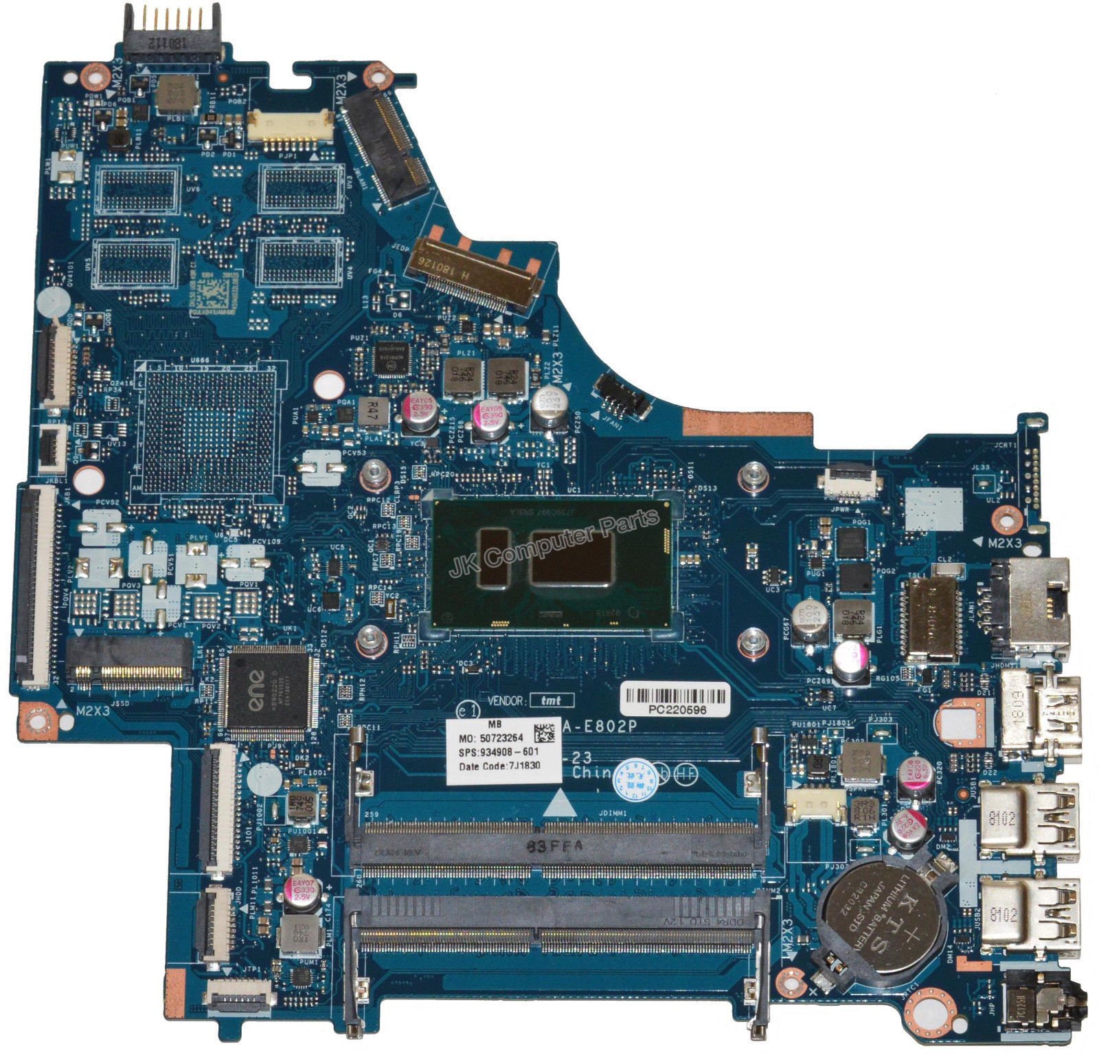 HP 15-BS Laptop Motherboard w/ Intel i5-8250U 1.6GHz CPU 934908-601 Brand: HP Compatible CPU Brand: Intel F