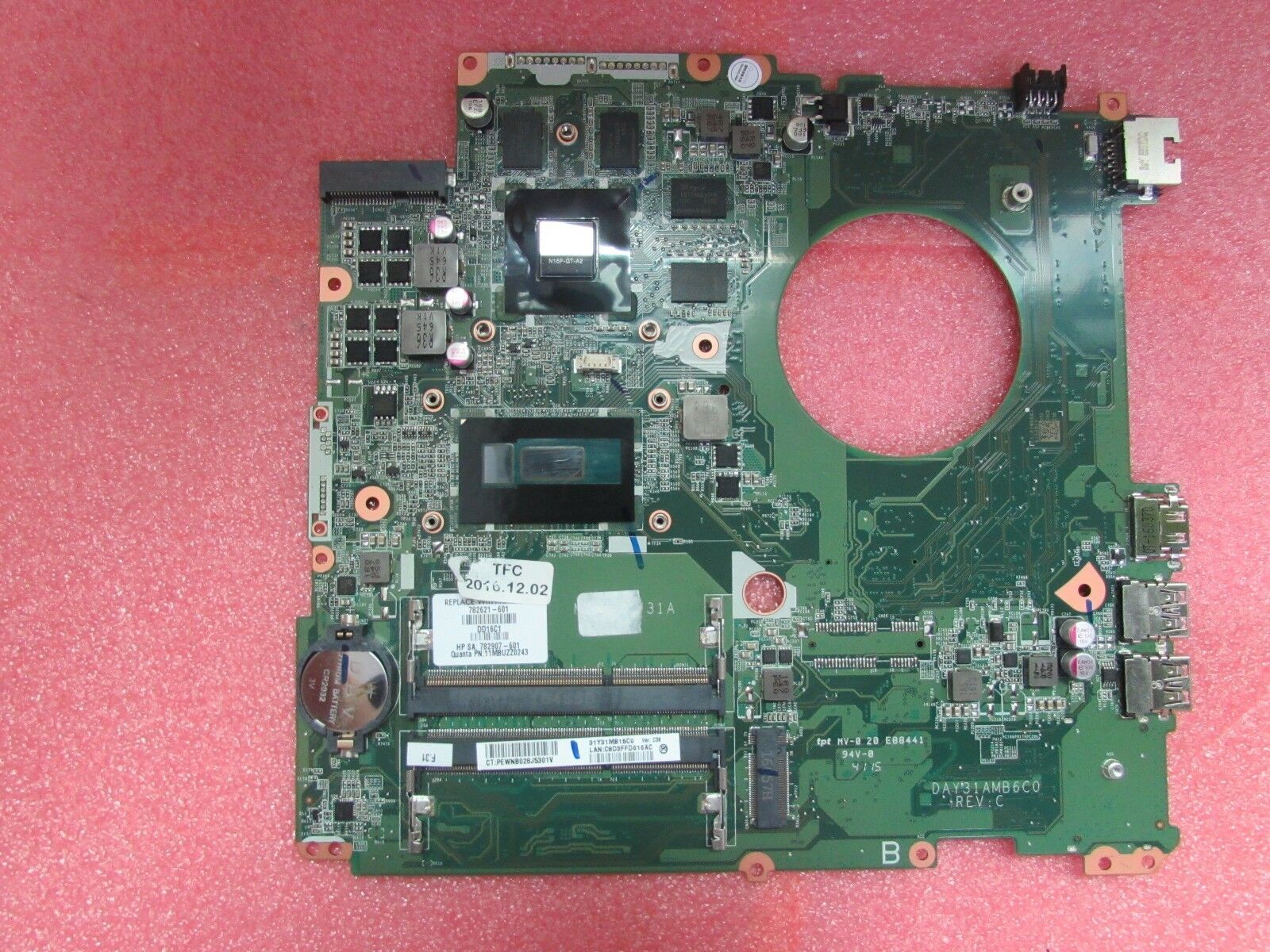 FOR HP ENVY 17-K Laptop Motherboard 782621-501 DAY31AMB6C0 w/ I7-5500U CPU and Country/Region of Manufactur