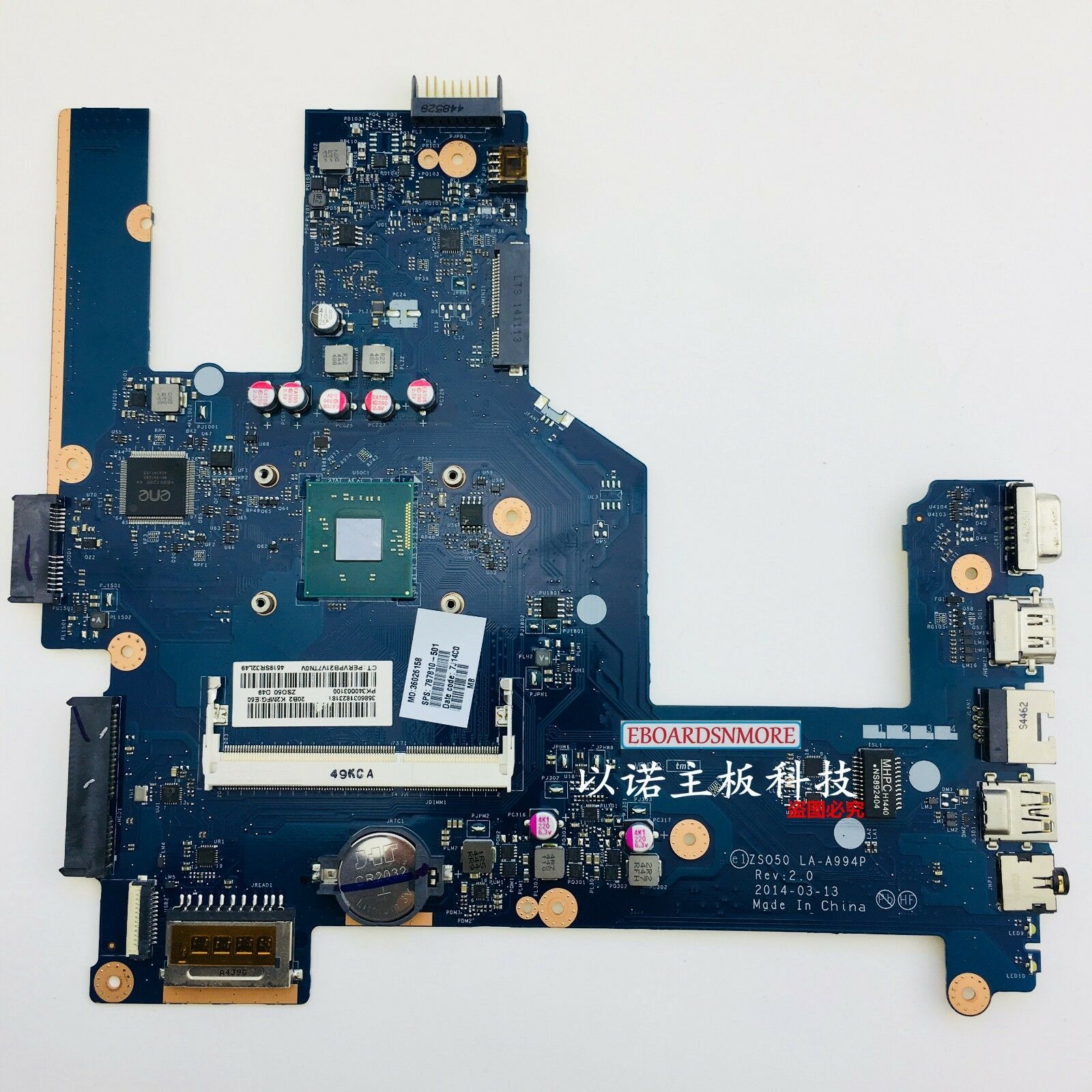 HP 250 G3 laptop motherboard 787810-001 787810-501 LA-A994P LA-A994P UMA N2840 Compatible CPU Brand: Intel