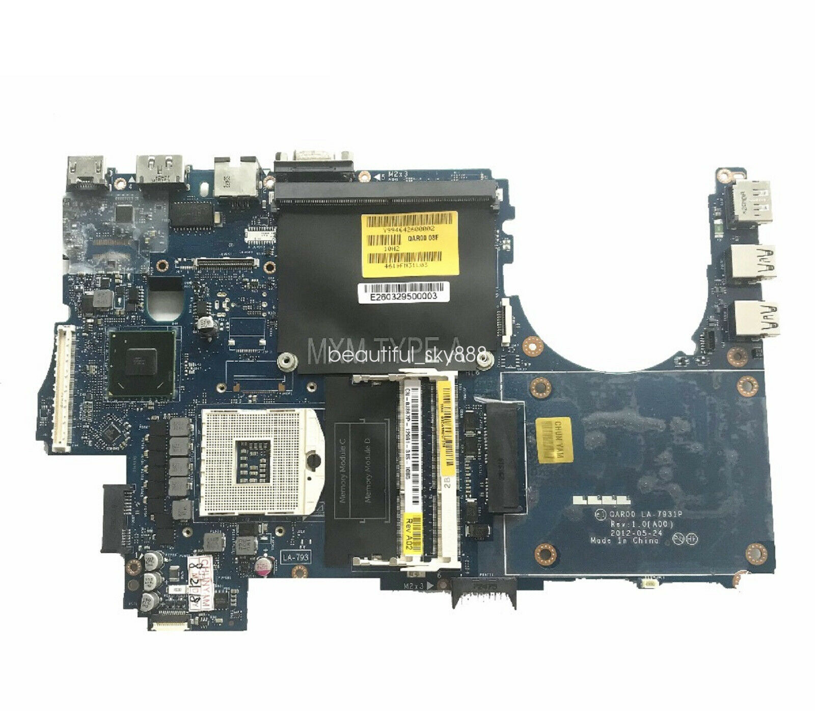 For DELL M4700 Intel Motherboard LA-7931P CN-0J867P 0J867P Test OK Brand: Dell Number of Memory Slots: 2