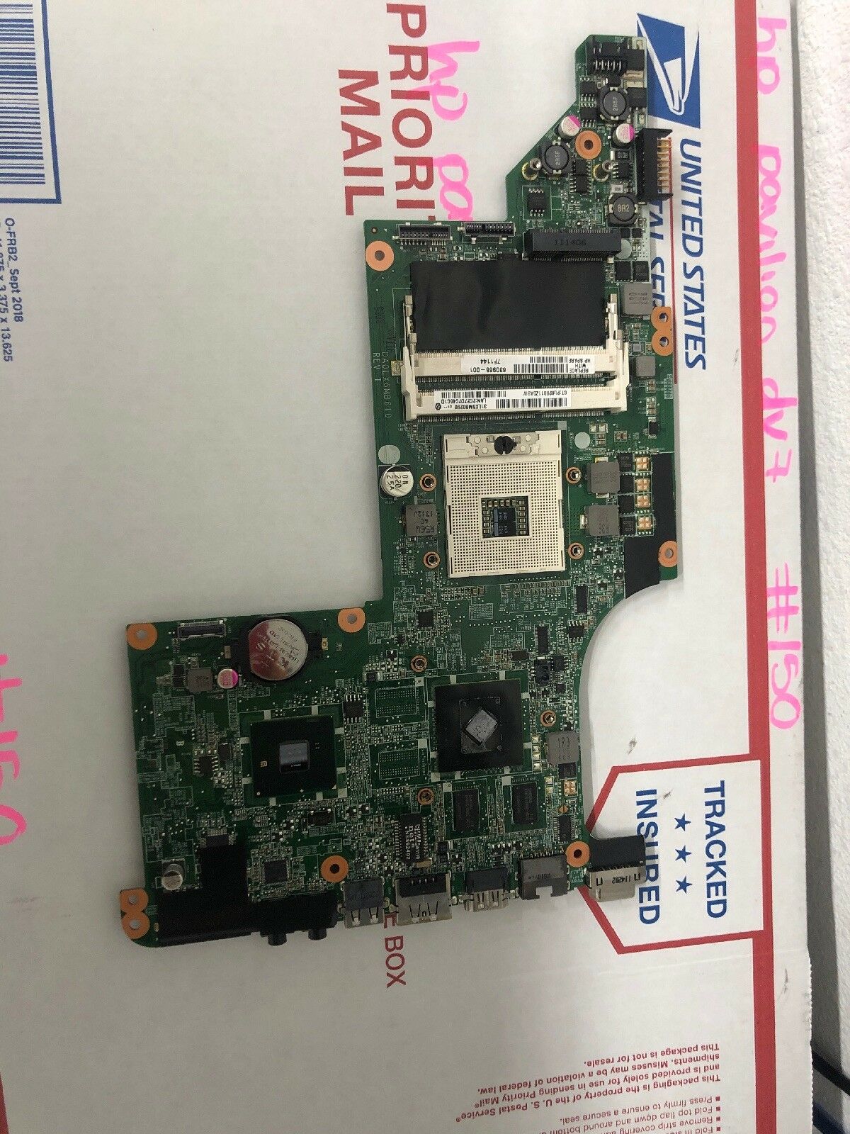 Genuine HP DV7 Motherboard DA0LX6MB6I0 630281-001 All of my used parts are tested in working laptops before