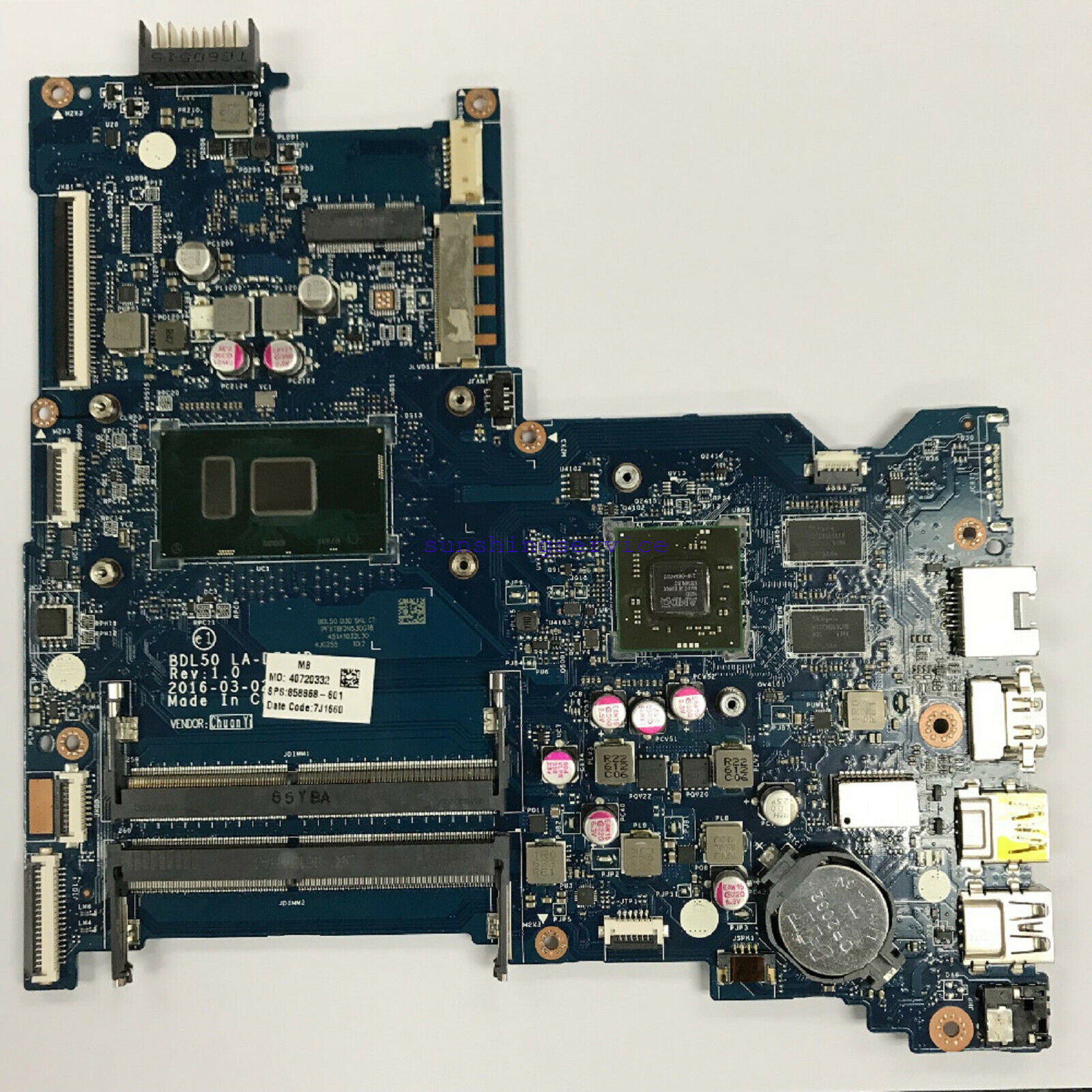 HP 15-AY 15-be with I7-6500U CPU 2GB Motherboard LA-D704P 858868-001 858868-601 Brand: HP Number of Memory